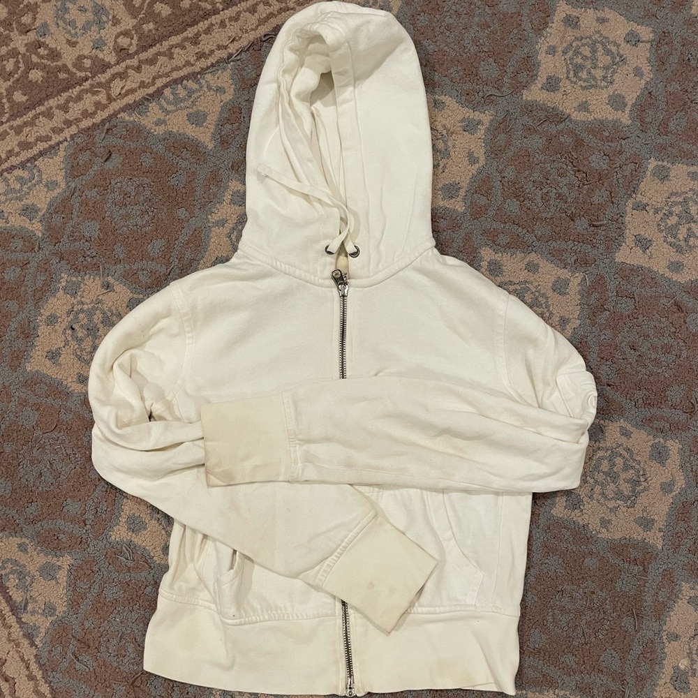 vintage white gap cropped hoodie size s